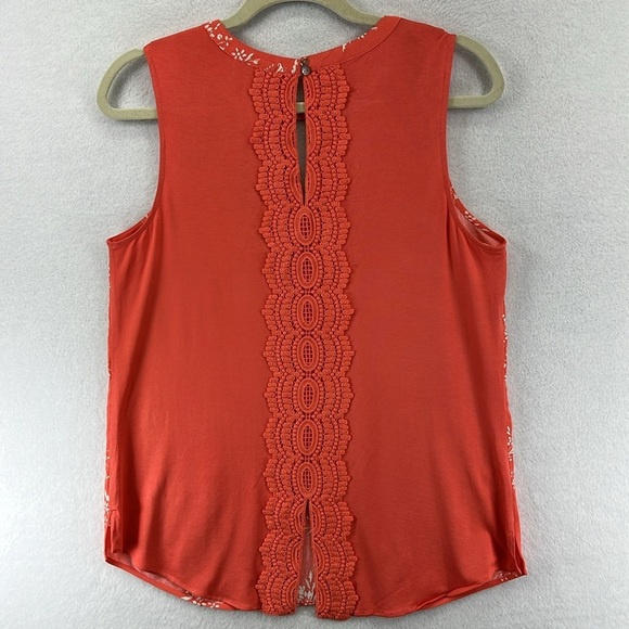 Daniel Rainn Women’s Top/Blouse Sz M Coral Rayon/Spandex Cotton Lace Detail NWT - Picture 5 of 11